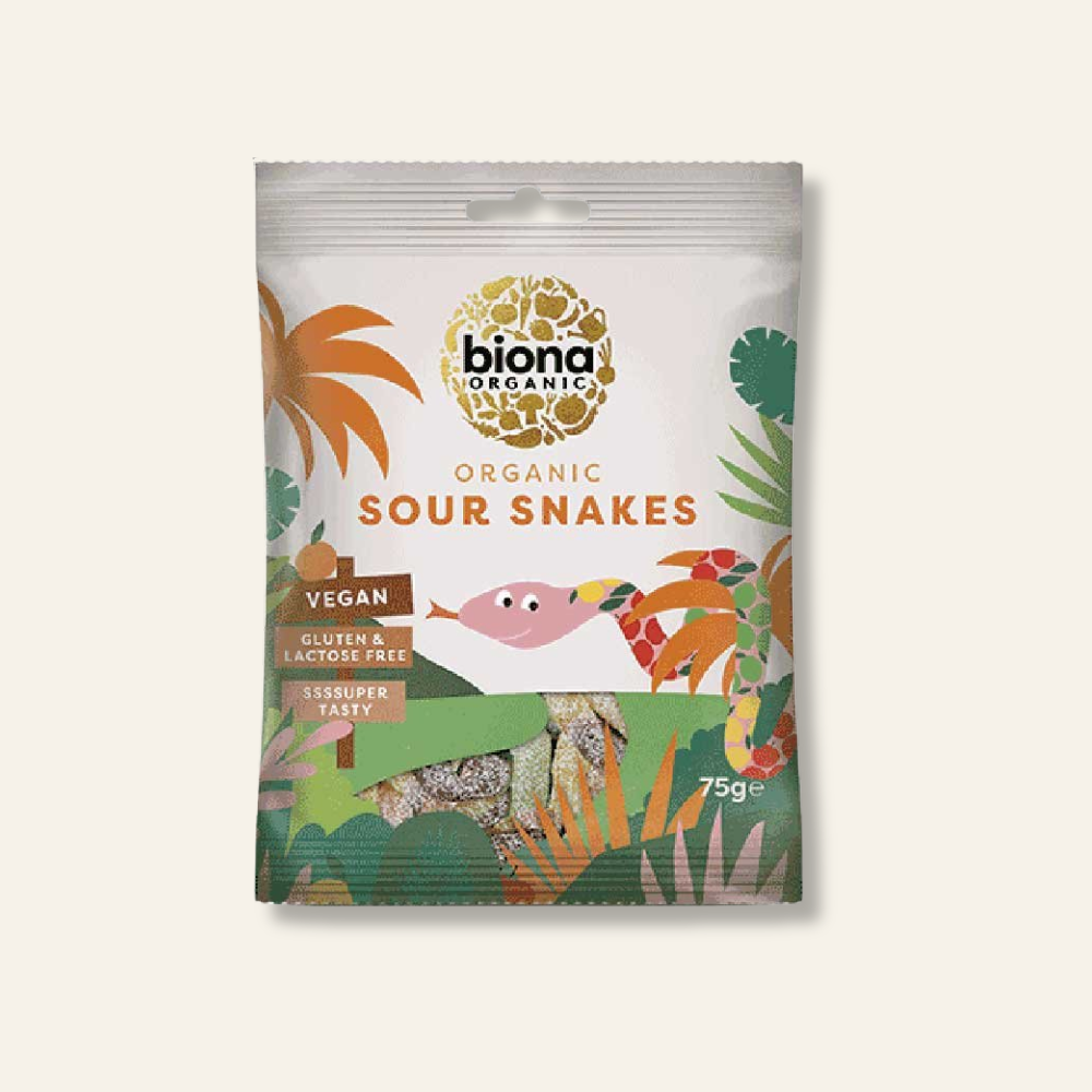 Organic Sour Snakes 75g