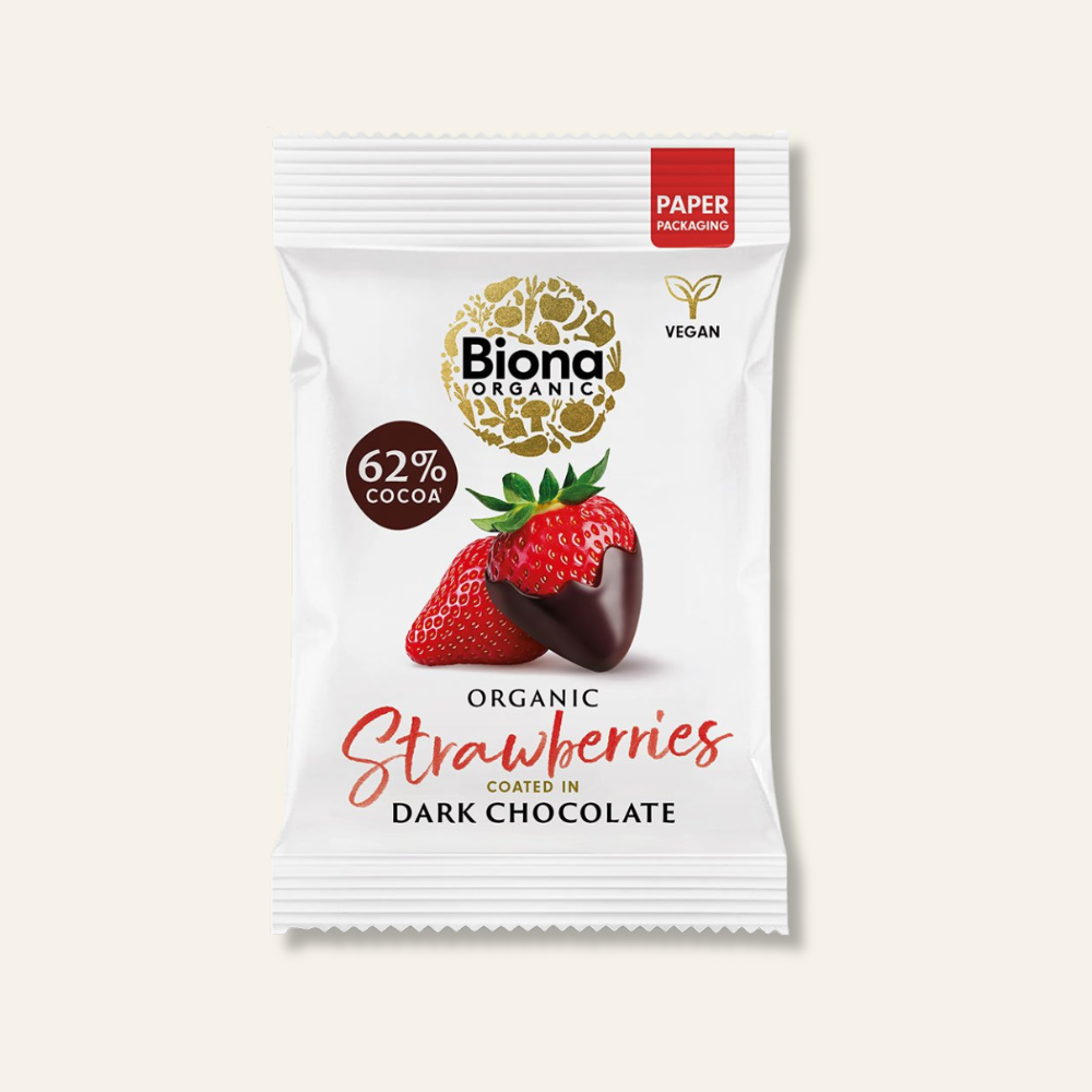 Organic Dark Chocolate Strawberries 45g