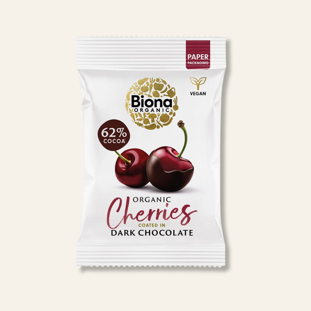 Organic Dark Chocolate Cherries 45g