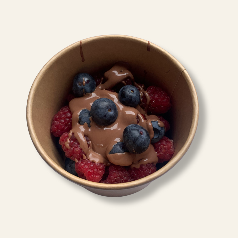 Seasonal Fruit with Melted Organic Milk Chocolate