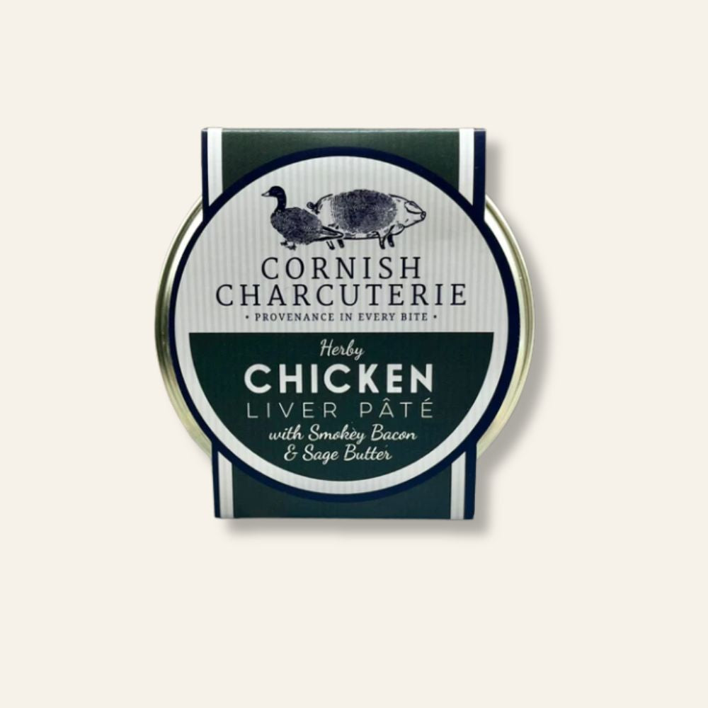 Cornish Charcuterie Chicken Liver Pâté with Smokey Bacon & Sage Butter 125g