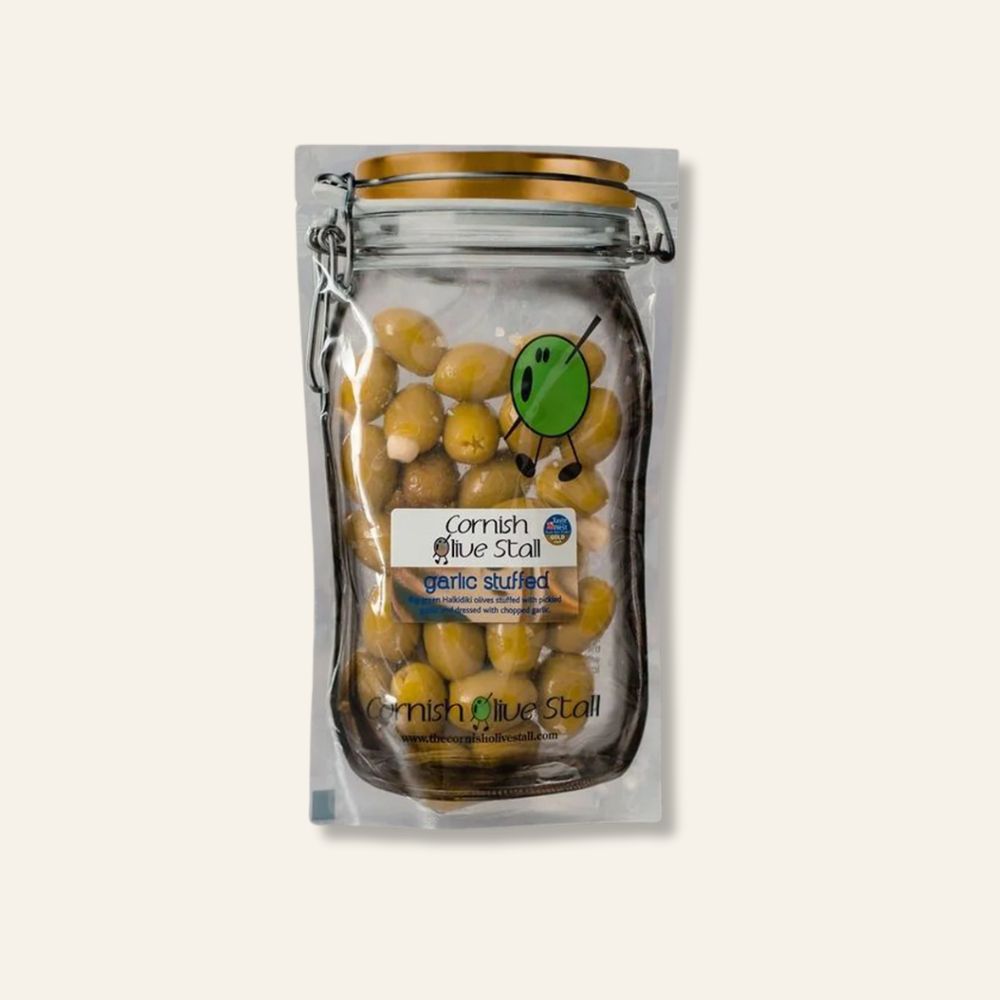 Cornish Olive Stall Garlic Stuffed Olives 200g
